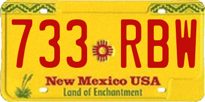 NM license plate 733RBW