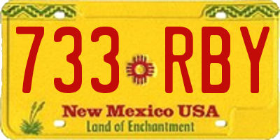 NM license plate 733RBY
