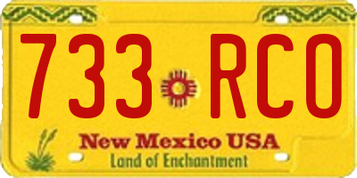 NM license plate 733RCO