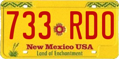 NM license plate 733RDO