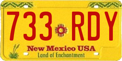 NM license plate 733RDY