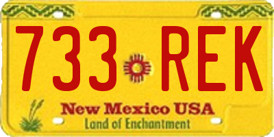 NM license plate 733REK