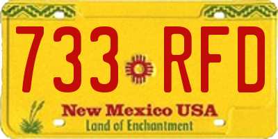 NM license plate 733RFD