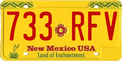 NM license plate 733RFV