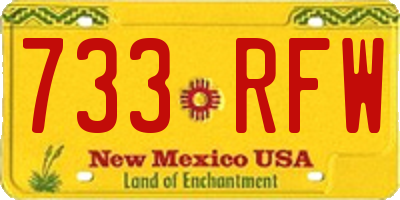 NM license plate 733RFW
