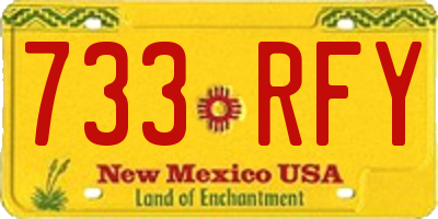 NM license plate 733RFY