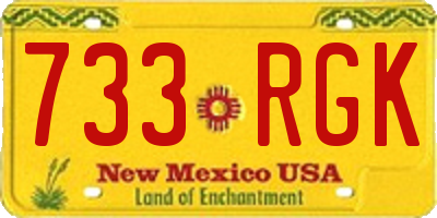 NM license plate 733RGK