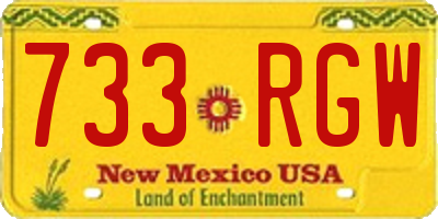 NM license plate 733RGW