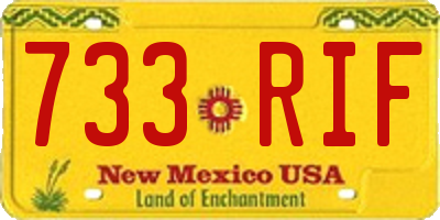 NM license plate 733RIF