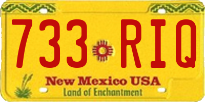 NM license plate 733RIQ