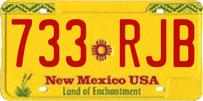 NM license plate 733RJB
