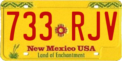 NM license plate 733RJV