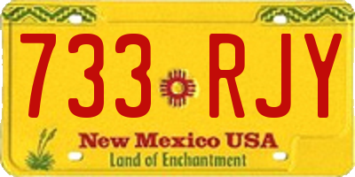 NM license plate 733RJY