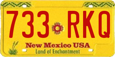 NM license plate 733RKQ