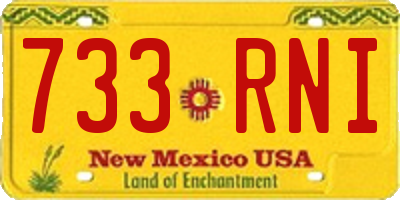 NM license plate 733RNI