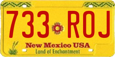 NM license plate 733ROJ