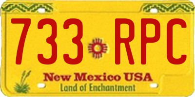 NM license plate 733RPC