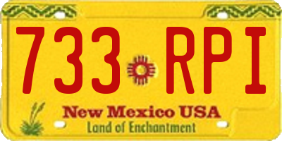 NM license plate 733RPI