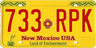NM license plate 733RPK