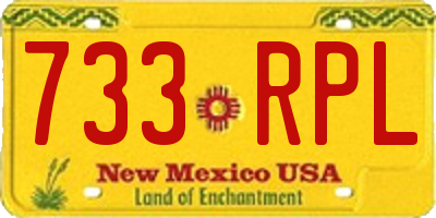 NM license plate 733RPL