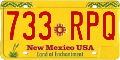 NM license plate 733RPQ