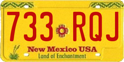 NM license plate 733RQJ