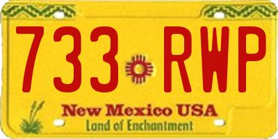 NM license plate 733RWP