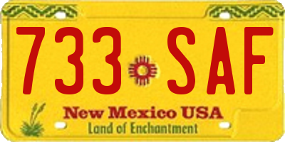NM license plate 733SAF