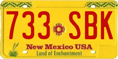 NM license plate 733SBK