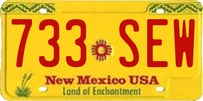 NM license plate 733SEW