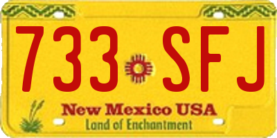 NM license plate 733SFJ