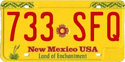 NM license plate 733SFQ