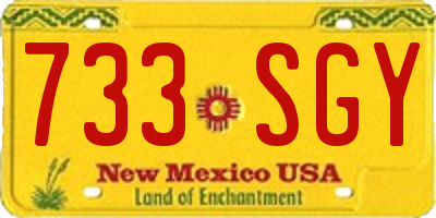 NM license plate 733SGY