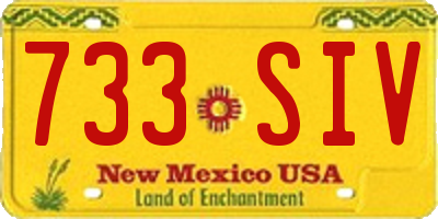NM license plate 733SIV