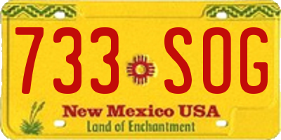 NM license plate 733SOG