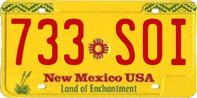 NM license plate 733SOI