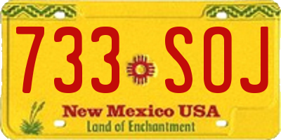 NM license plate 733SOJ