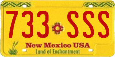 NM license plate 733SSS