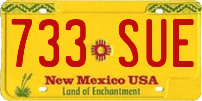NM license plate 733SUE