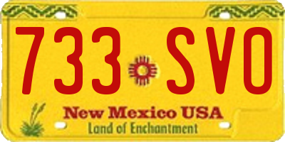 NM license plate 733SVO
