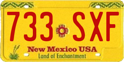 NM license plate 733SXF