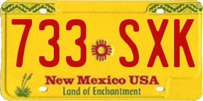 NM license plate 733SXK