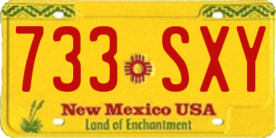 NM license plate 733SXY