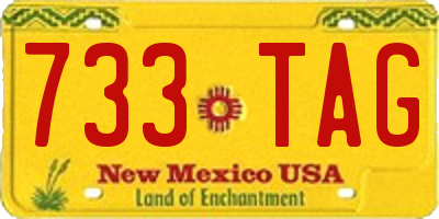 NM license plate 733TAG
