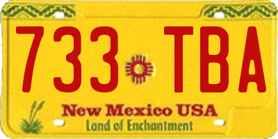 NM license plate 733TBA