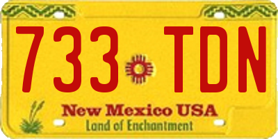 NM license plate 733TDN