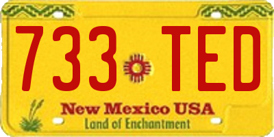 NM license plate 733TED