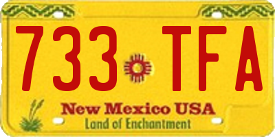 NM license plate 733TFA