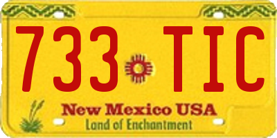 NM license plate 733TIC