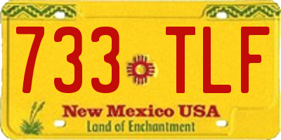 NM license plate 733TLF